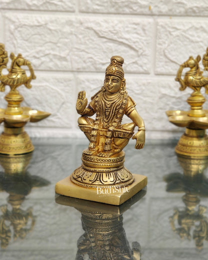 Brass Ayyappan Swamy Statue 5"