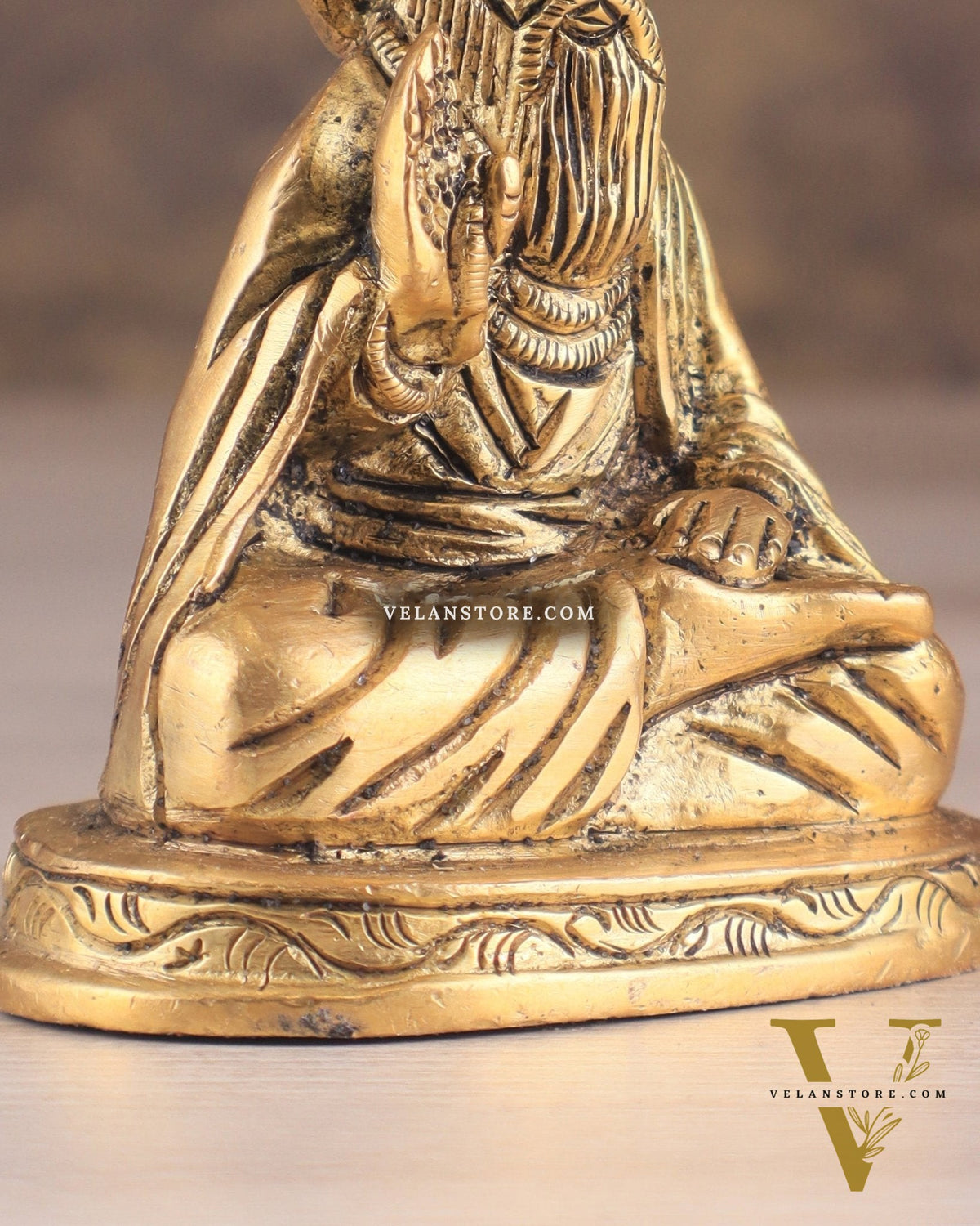 Brass Baba Guru Nanak Dev Ji miniature Statue - Sacred Sikh Religious Sculpture 3 inch