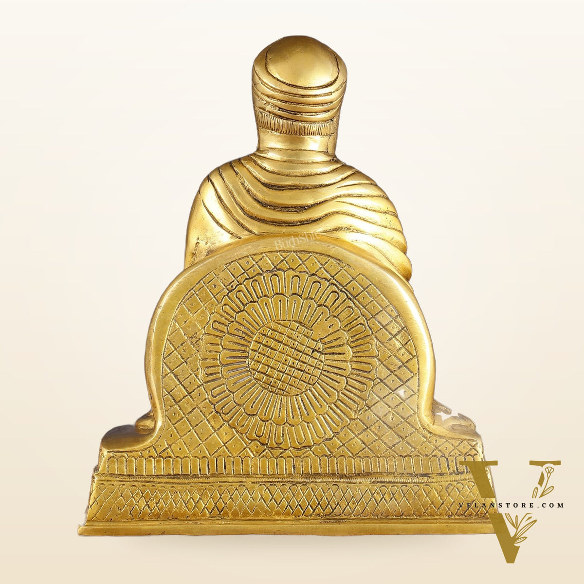 Brass Baba Guru Nanak Dev Ji Statue - Sacred Sikh Religious Sculpture 11 inch