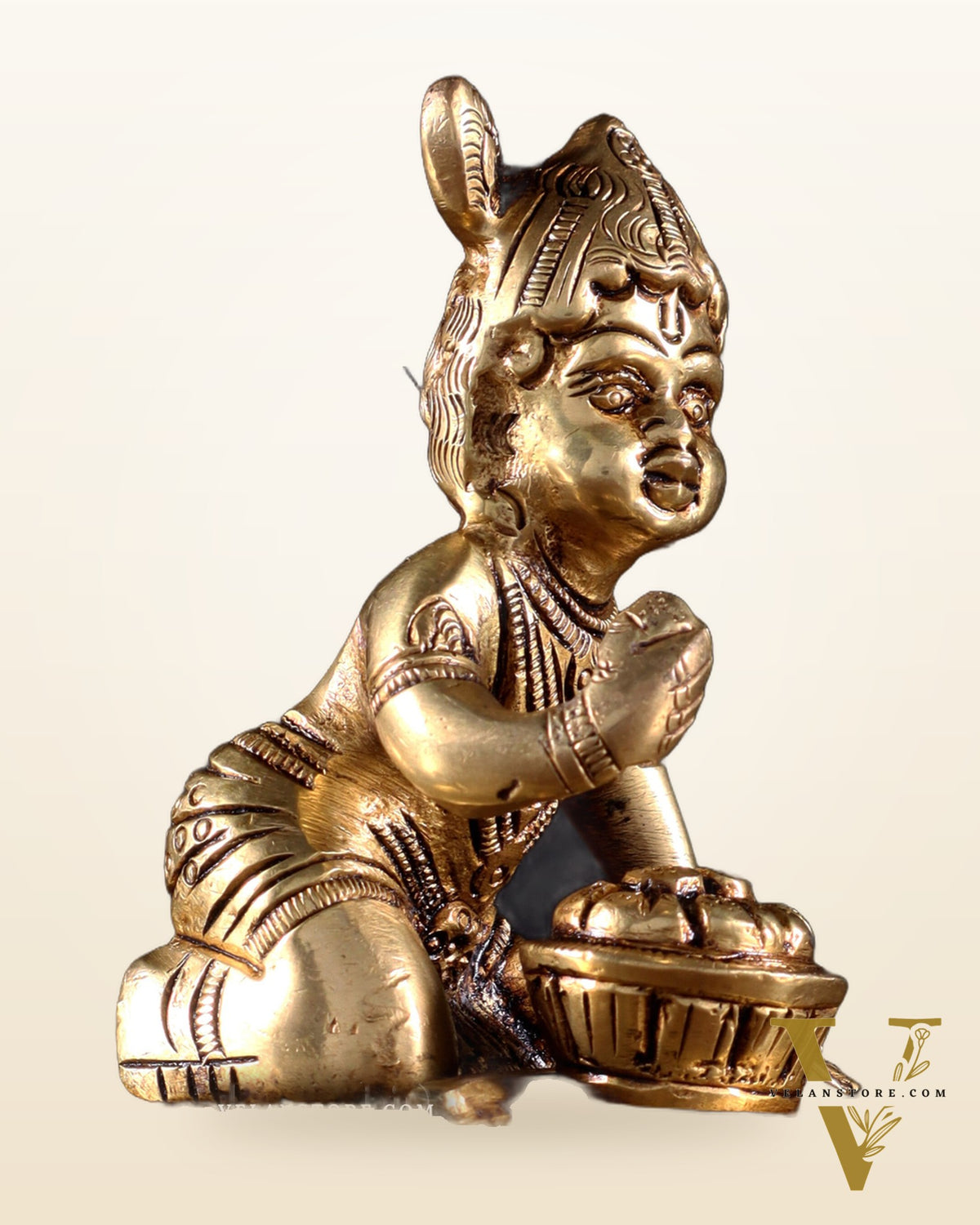 Brass Baby krishna Makhan Chor Bal Gopal Murti | Height 3.5 inch