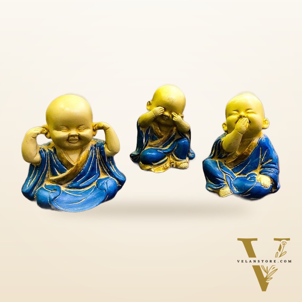Brass Baby Laughing Buddha monks showpiece