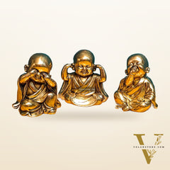 Brass Baby wise Buddha monks