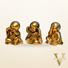 Brass Baby wise Buddha monks