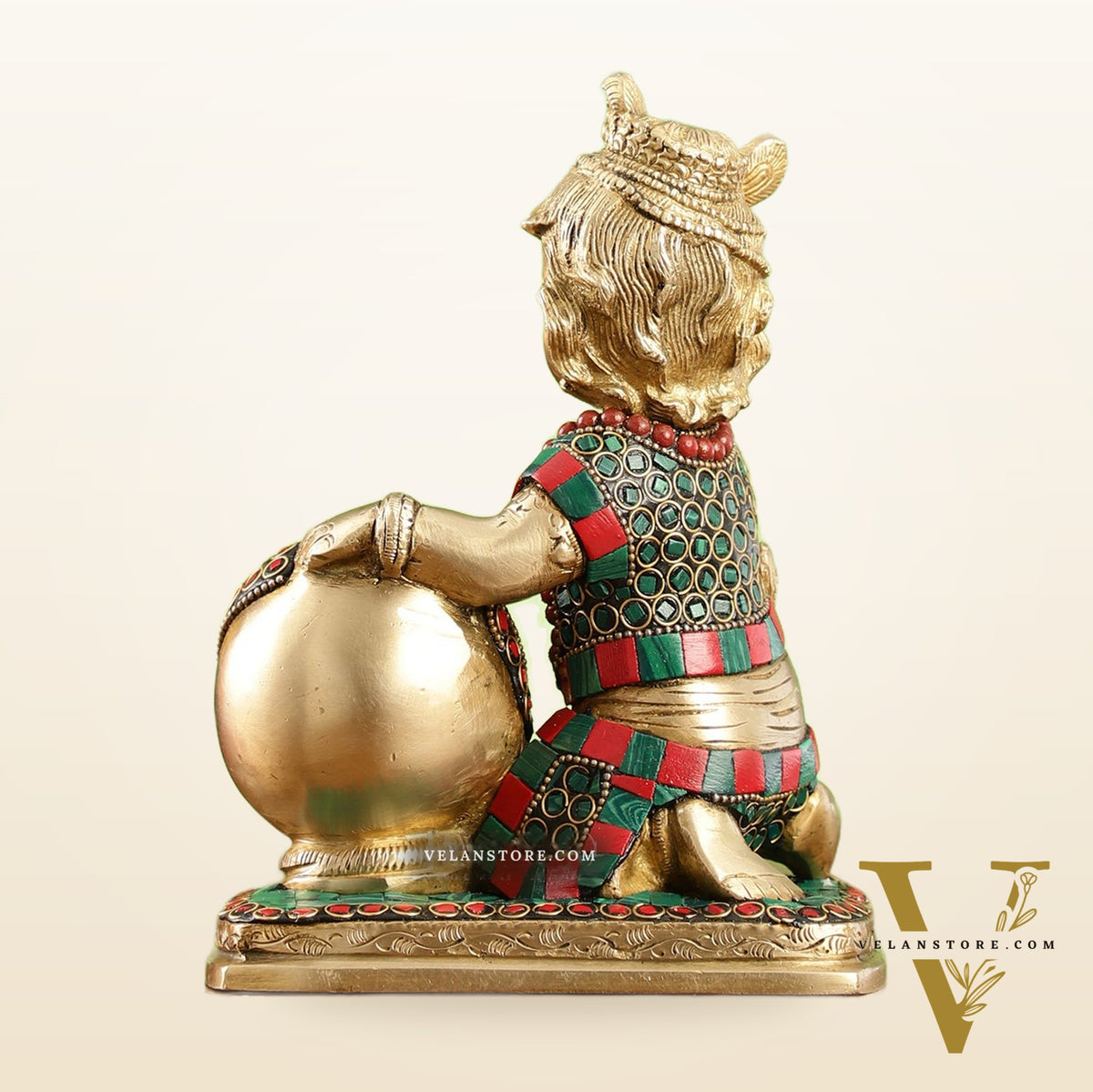 Brass Bal Gopal krishna Makhan Chor 7"
