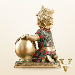 Brass Bal Gopal krishna Makhan Chor 7"