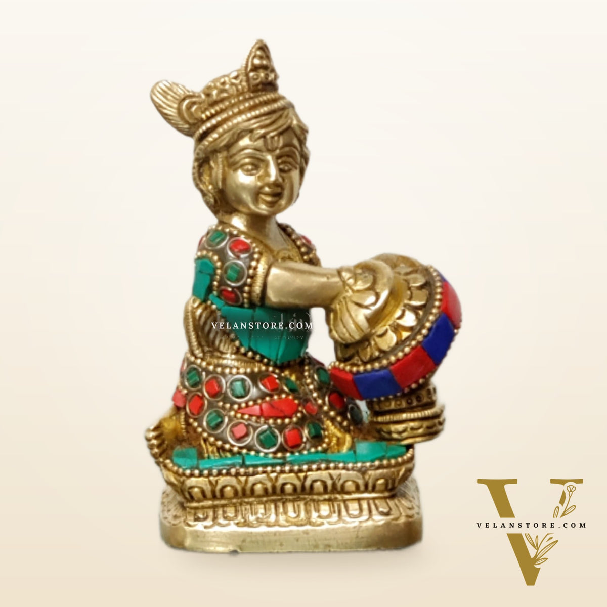 Brass Bal Gopal Makhan Chor 5"