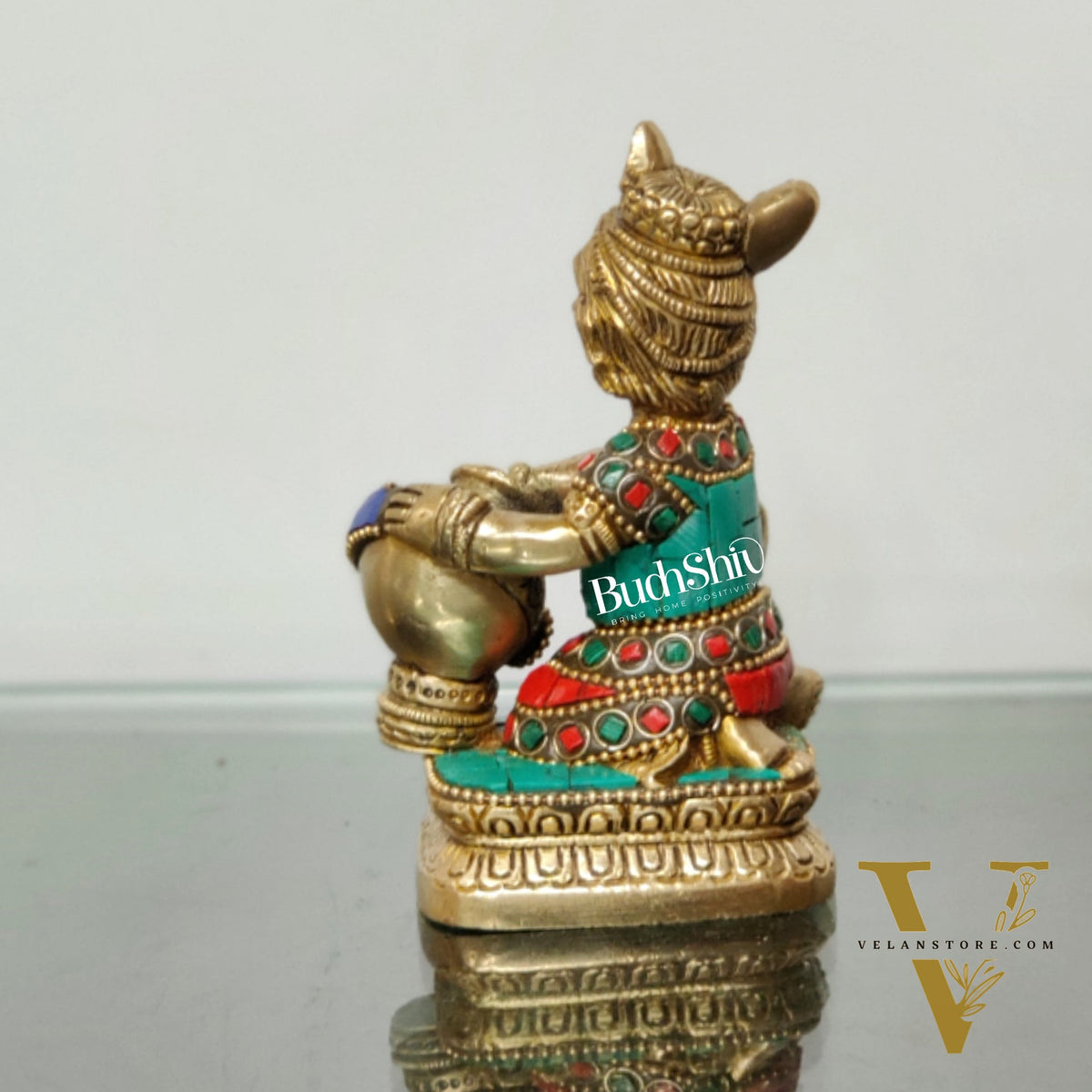 Brass Bal Gopal Makhan Chor 5"