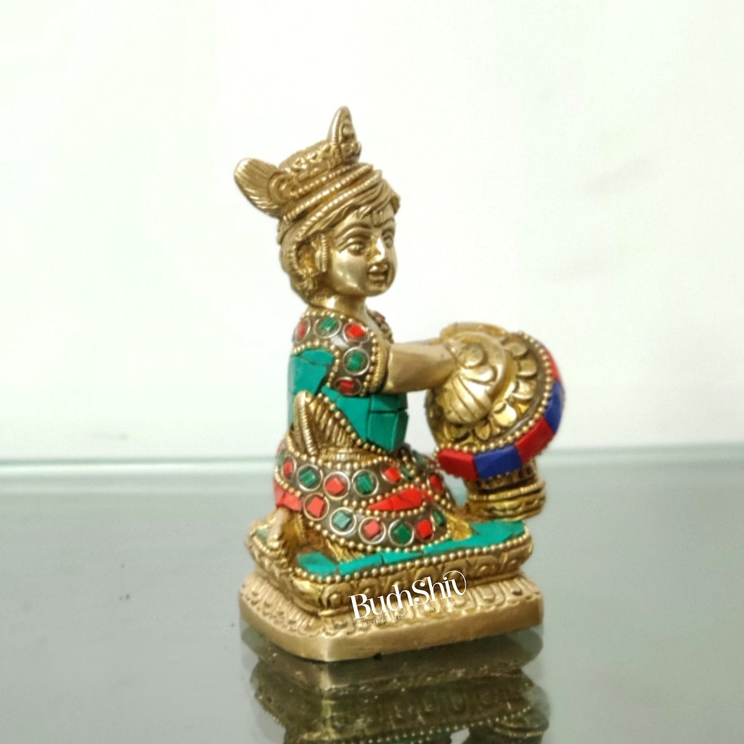 Brass Bal Gopal Makhan Chor 5"