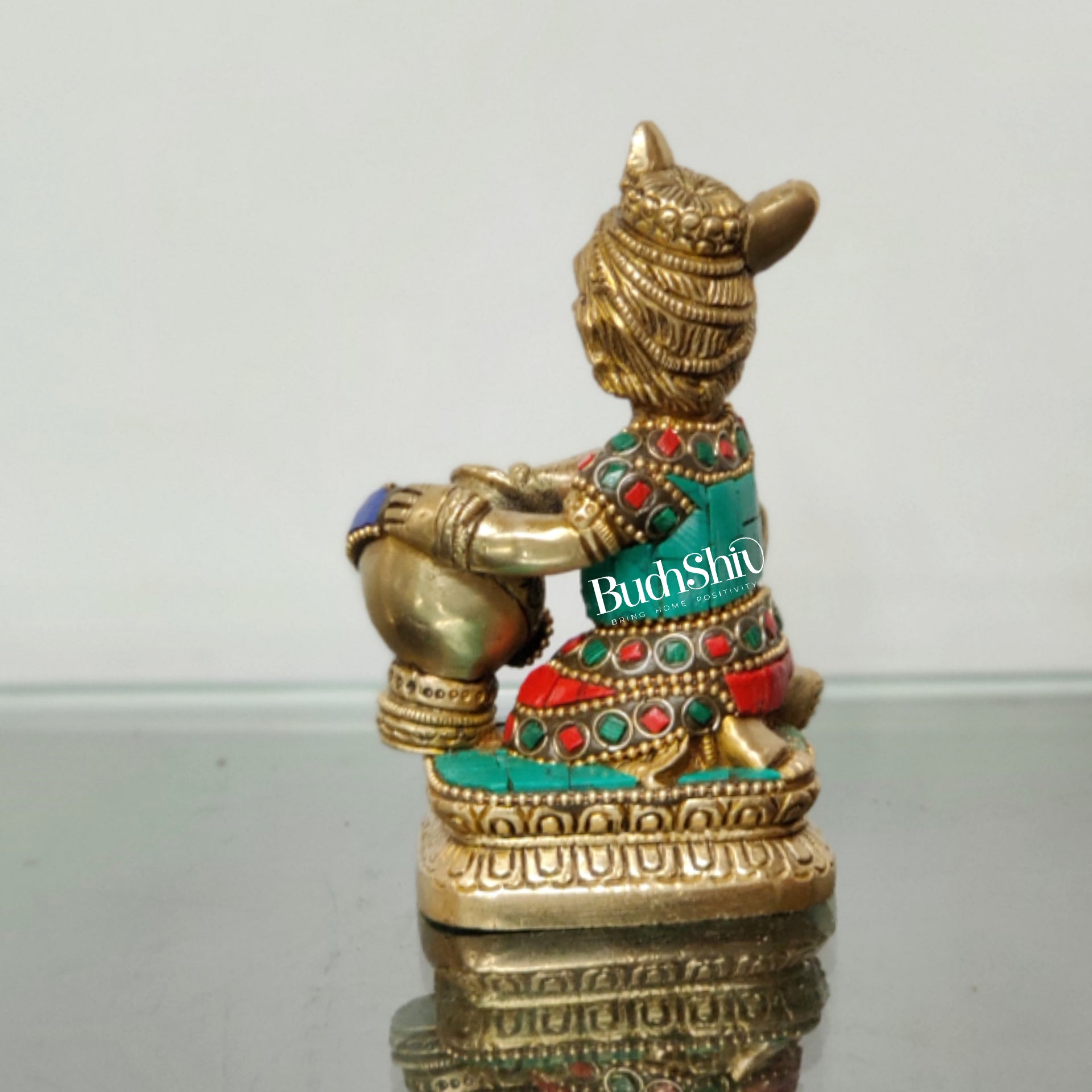 Brass Bal Gopal Makhan Chor 5"