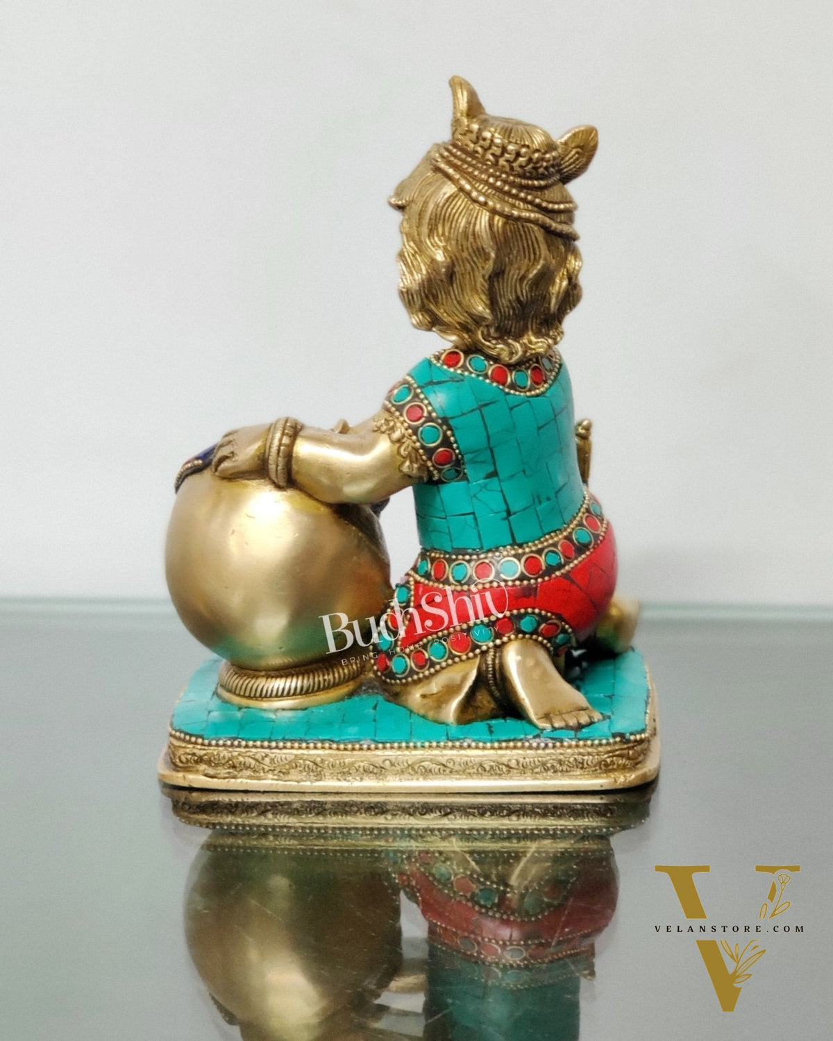 Brass Bal Gopal Makhan Chor 7"