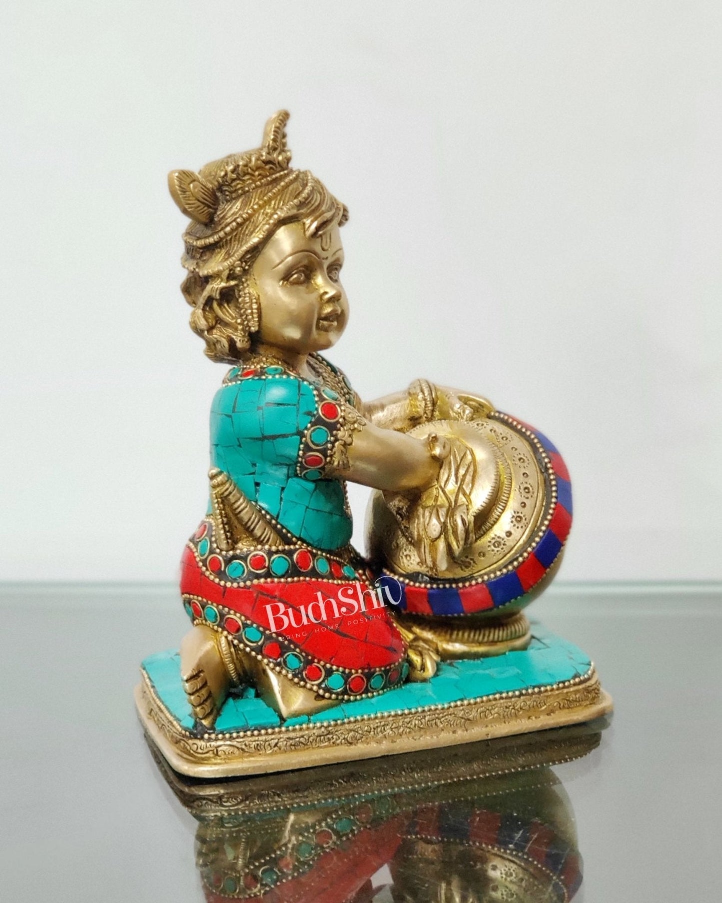 Brass Bal Gopal Makhan Chor 7"