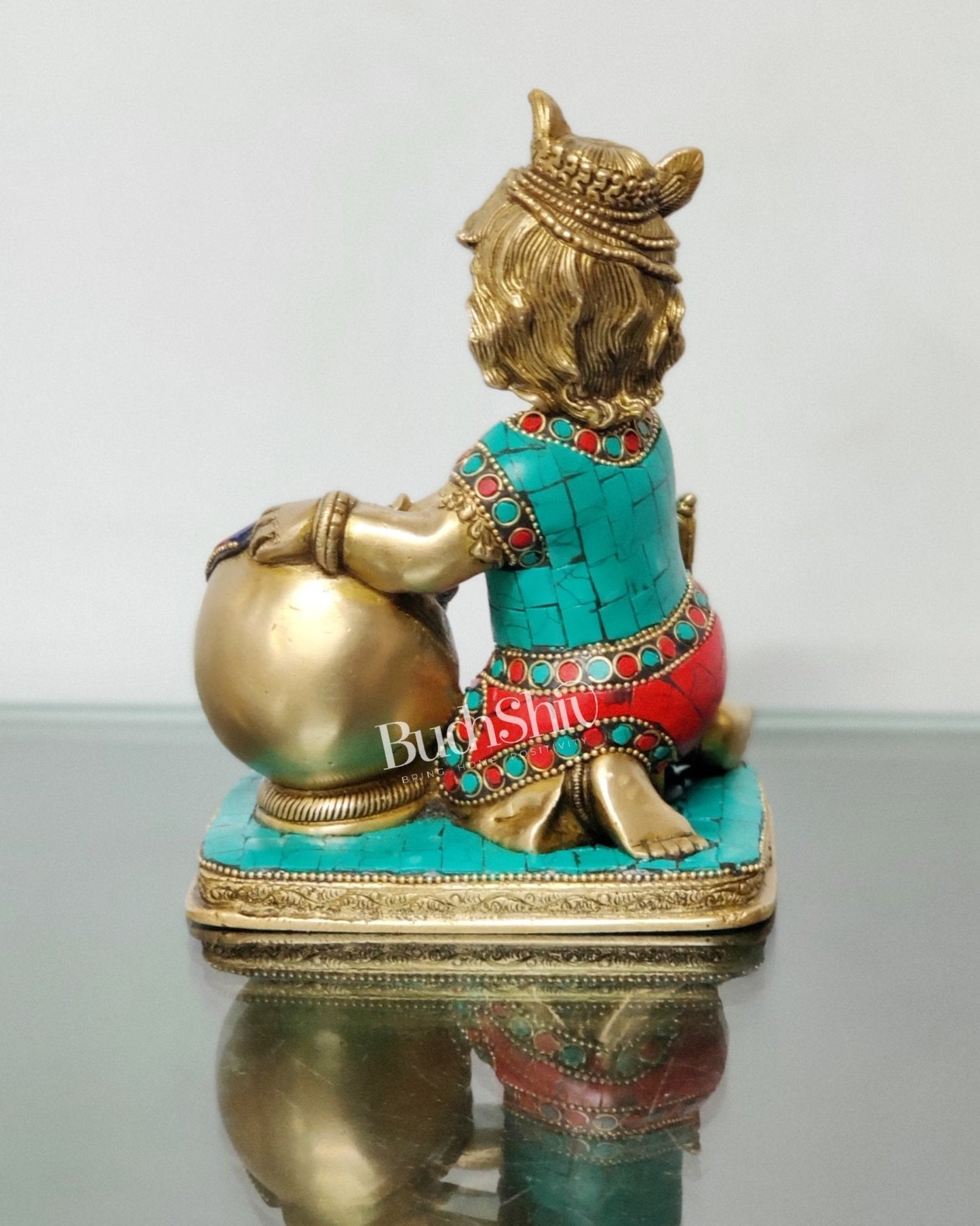 Brass Bal Gopal Makhan Chor 7"