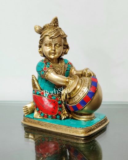 Brass Bal Gopal Makhan Chor 7"