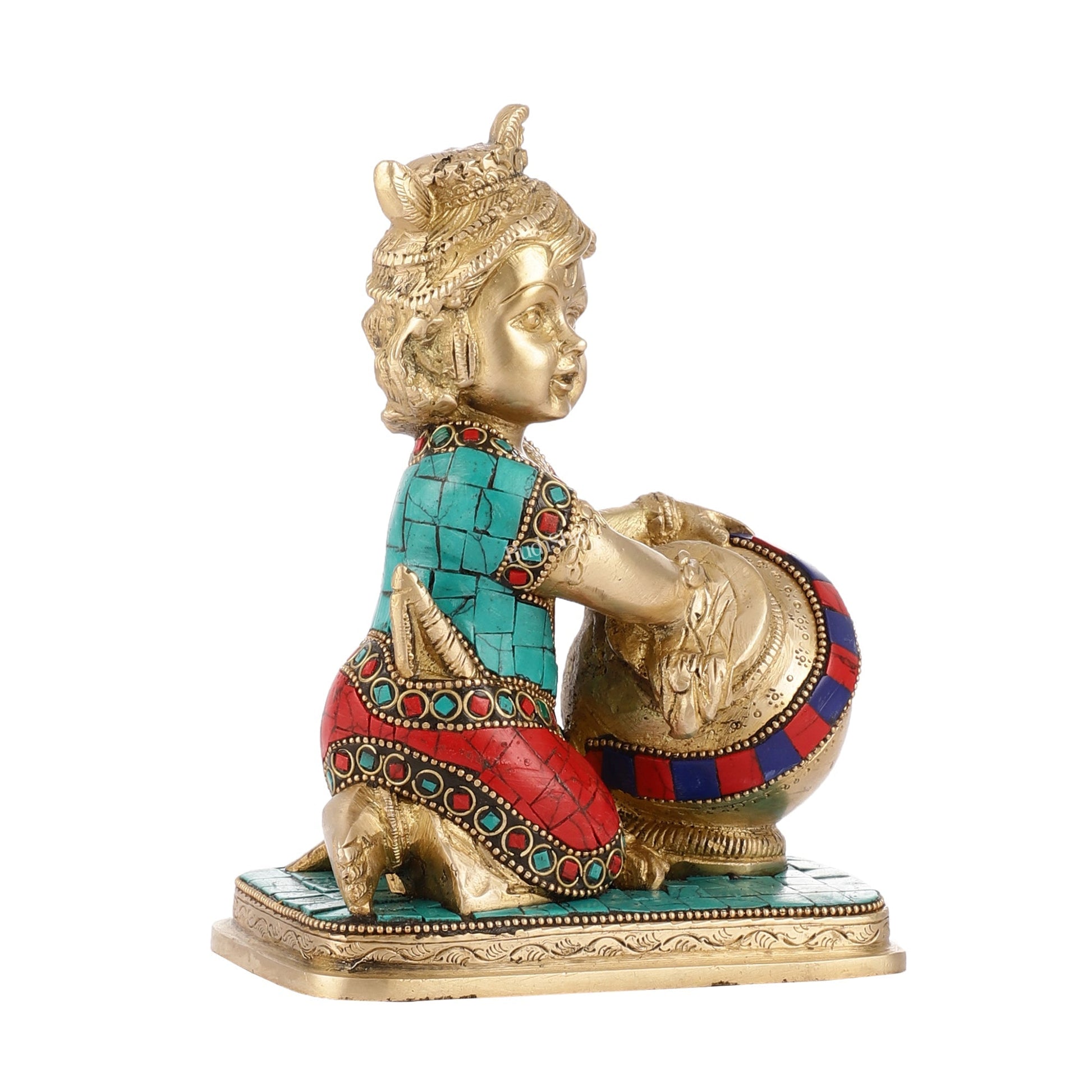 Brass Bal Gopal Makhan Chor 7"