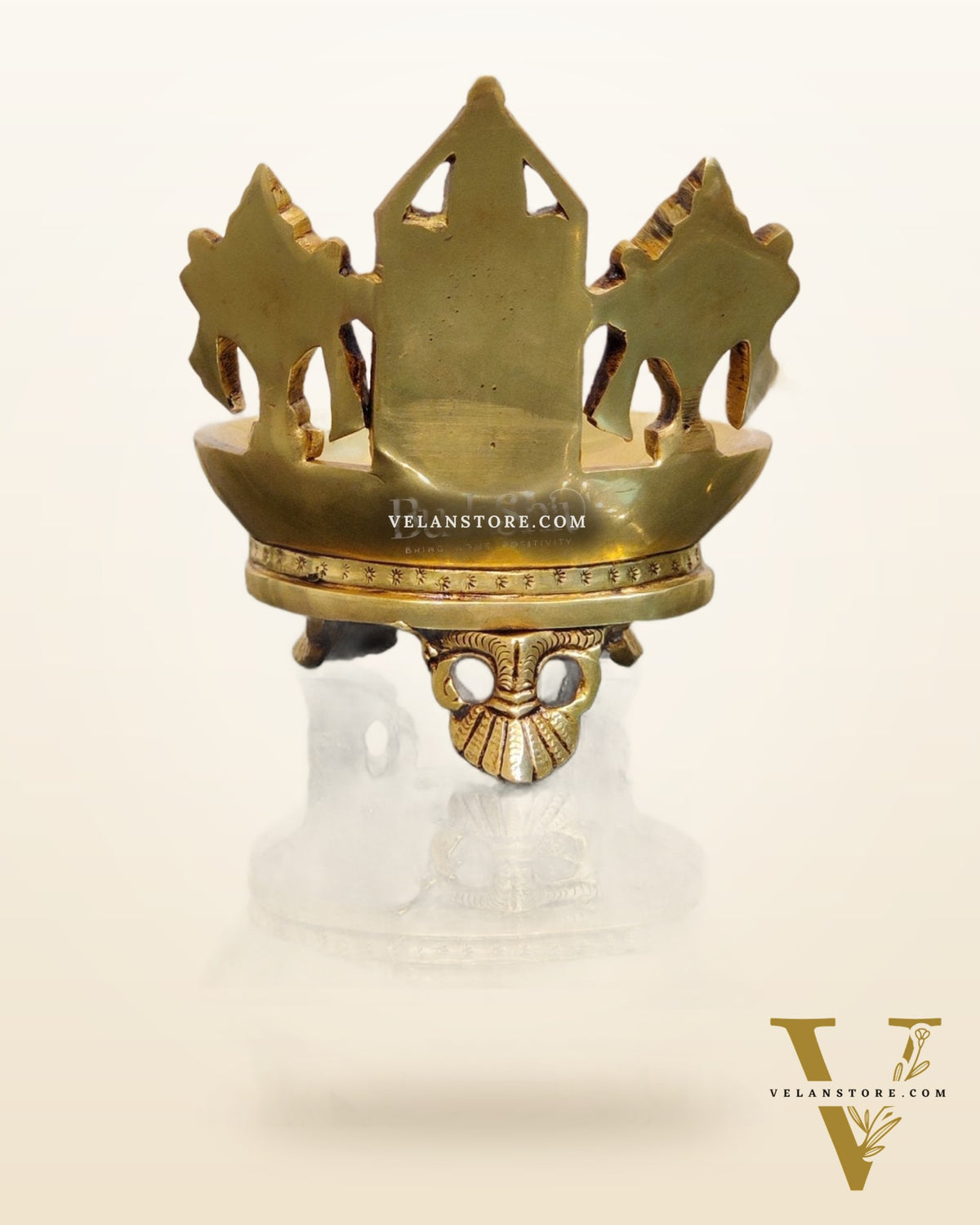 Brass Balaji Shankh Chakra Lamp 5"