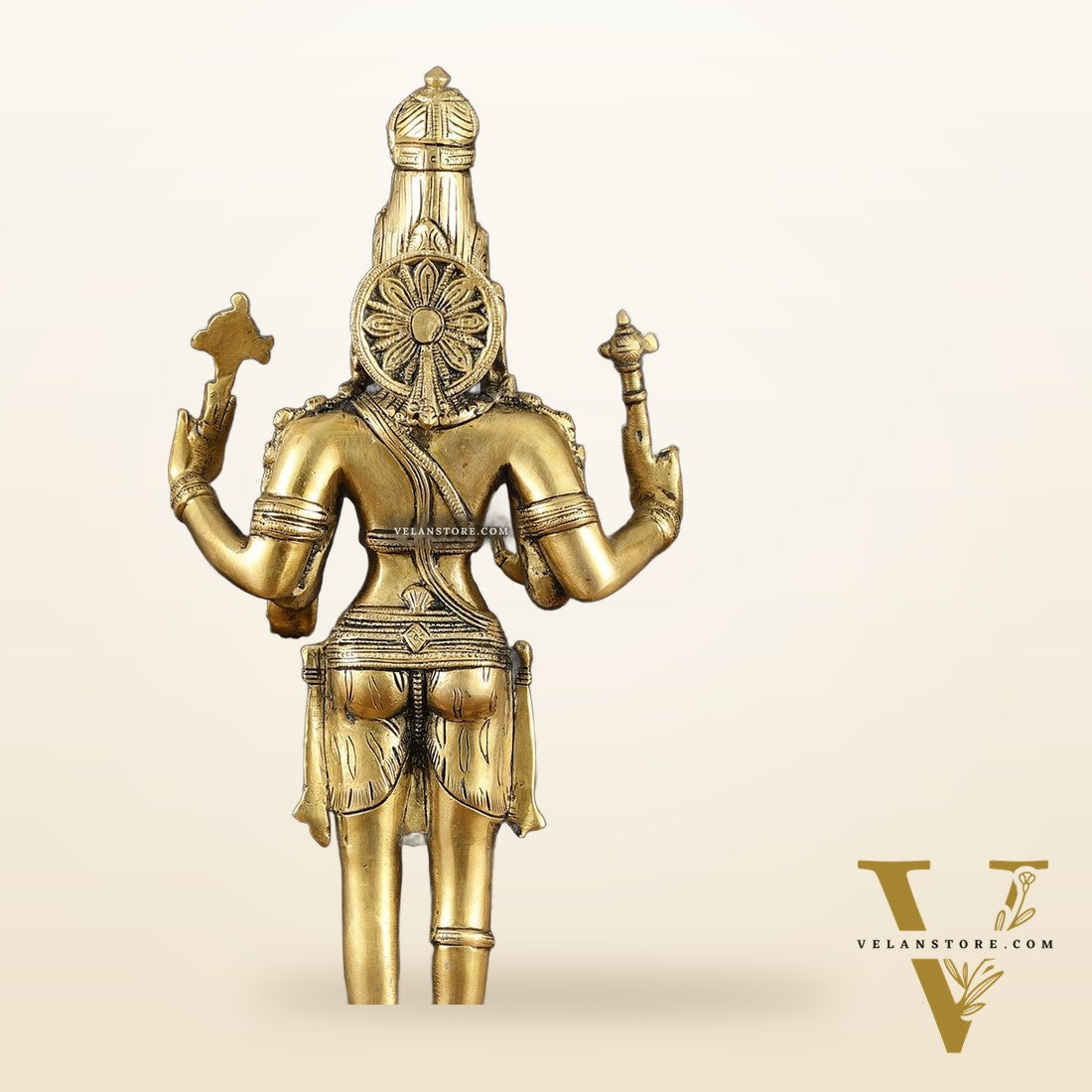 Brass Bhagawan Hari-Hara with Lakshmi and Parvati Ji – Handcrafted, 16.5"