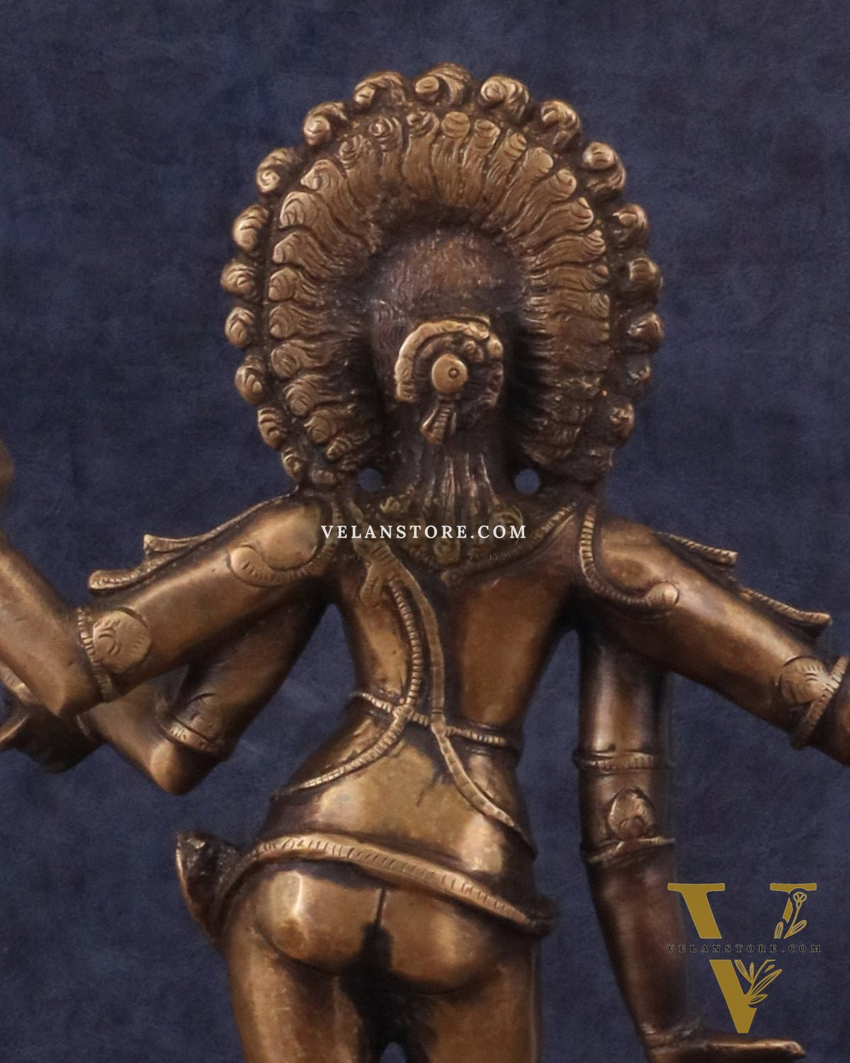 Brass Bhikshatana Kaal Bhairava Shiva Idol - 15" vintage