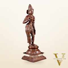 Brass Bhoga shakti Devi Uma Parvati Idol | 10 Inch Dark brown
