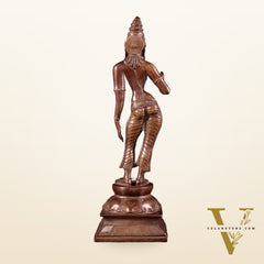 Brass Bhoga shakti Devi Uma Parvati Idol | 10 Inch Dark brown