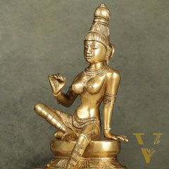 Brass Bhoga Shakti Parvati Idol 9"