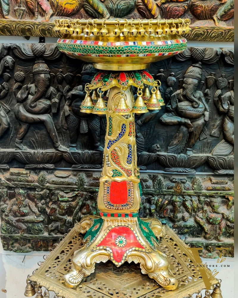 Brass Big urli With stand 25"
