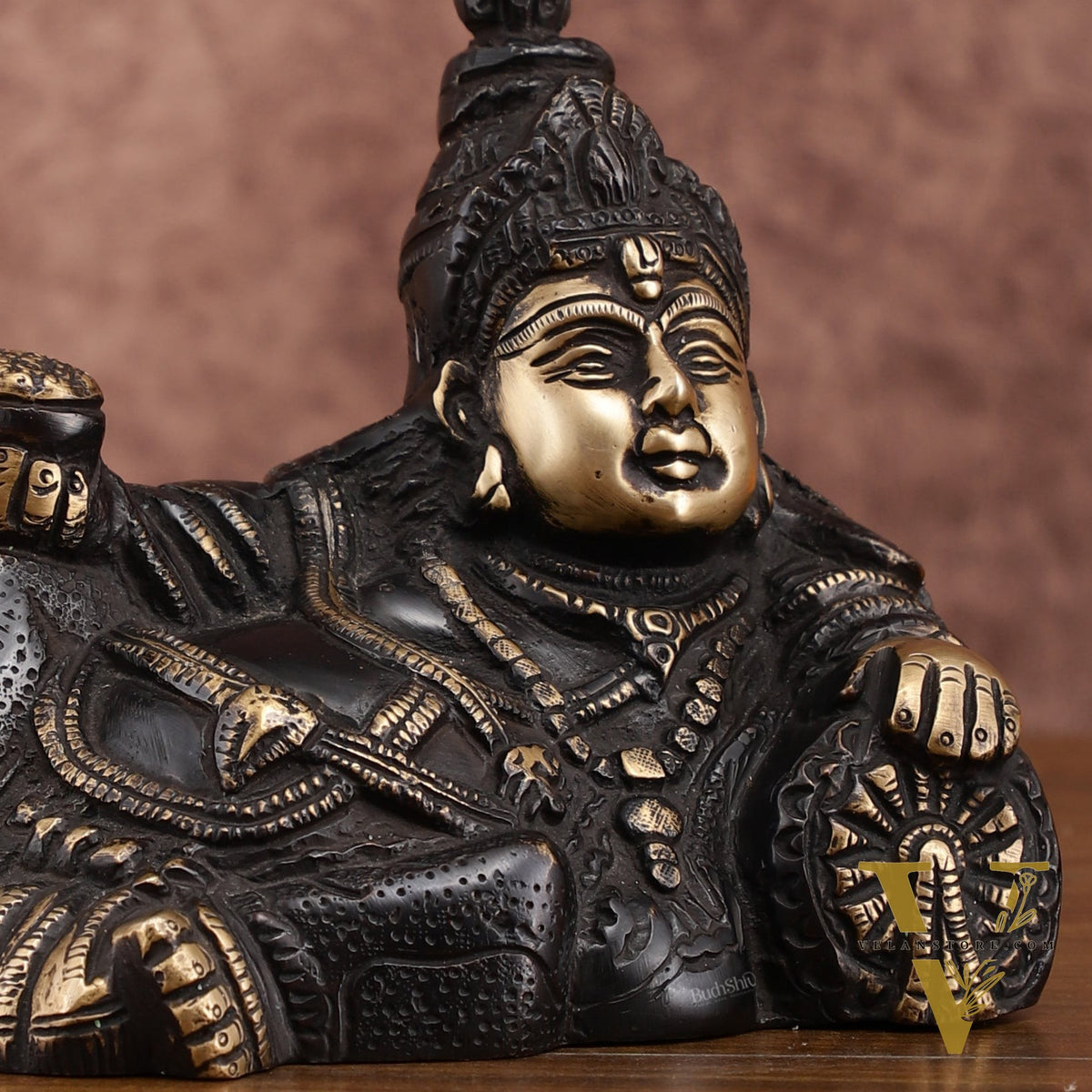 Brass black Resting Kuber Idol 6 inch