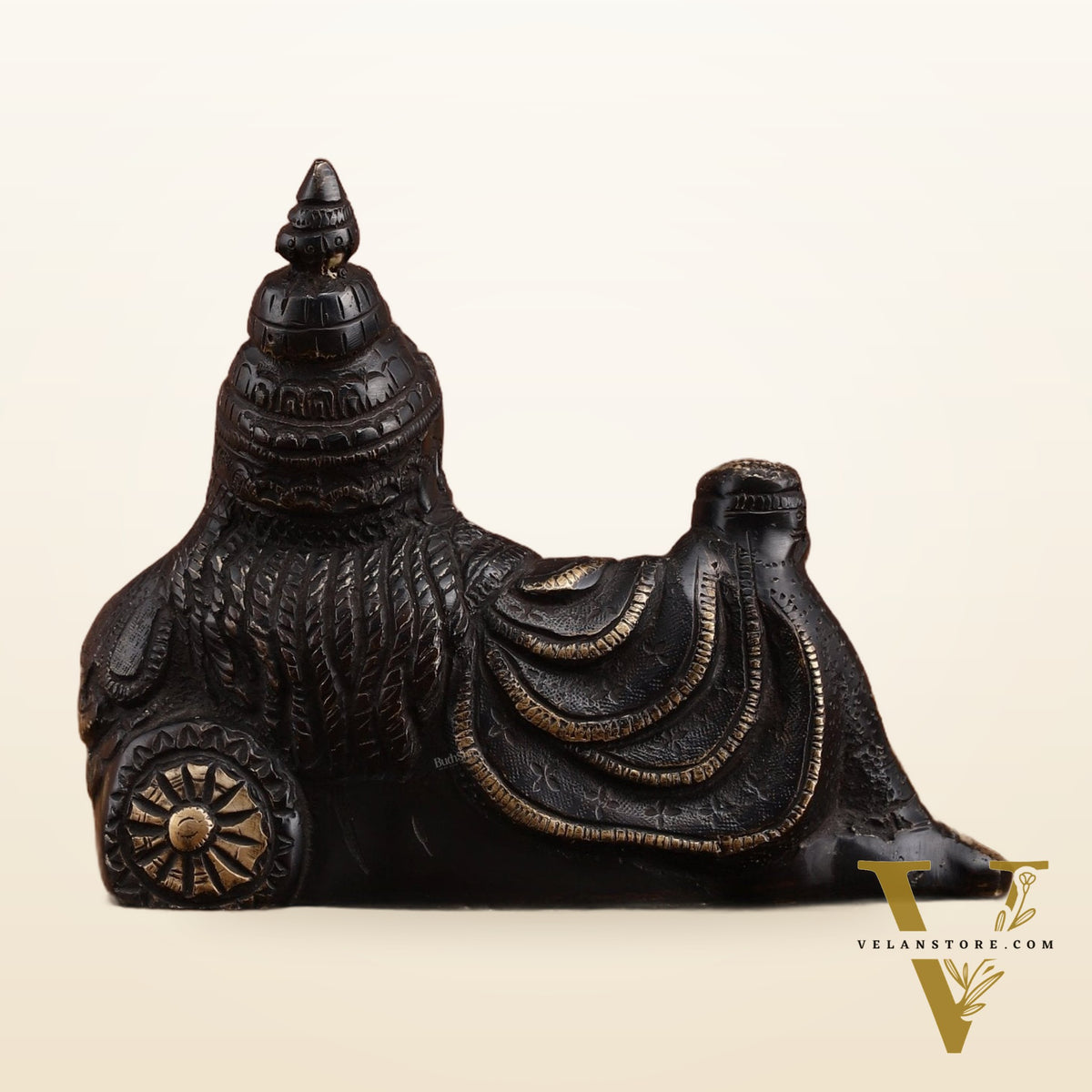Brass black Resting Kuber Idol 6 inch