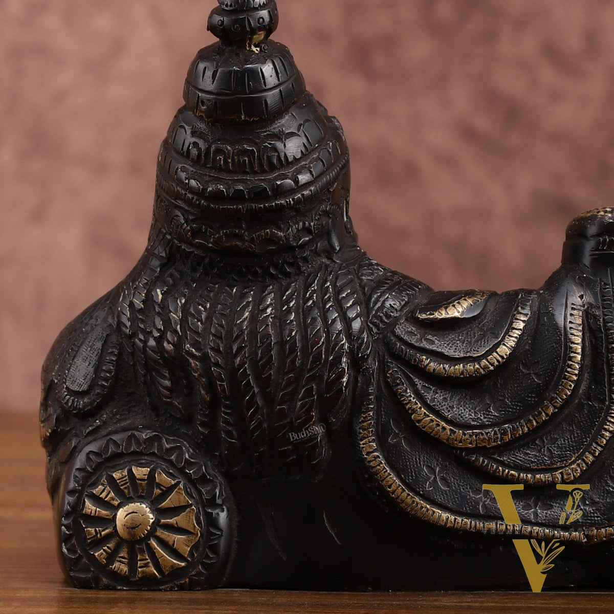 Brass black Resting Kuber Idol 6 inch