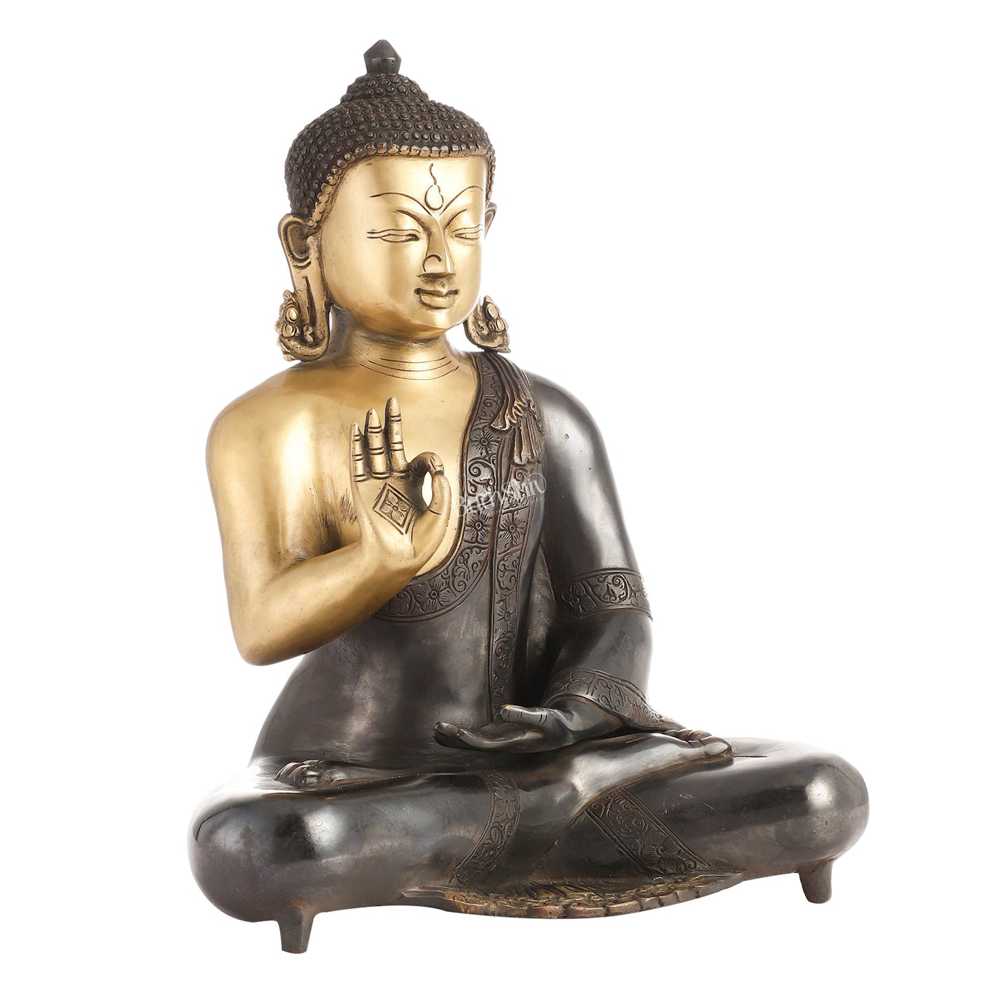 Brass Blessing Buddha idol 15"