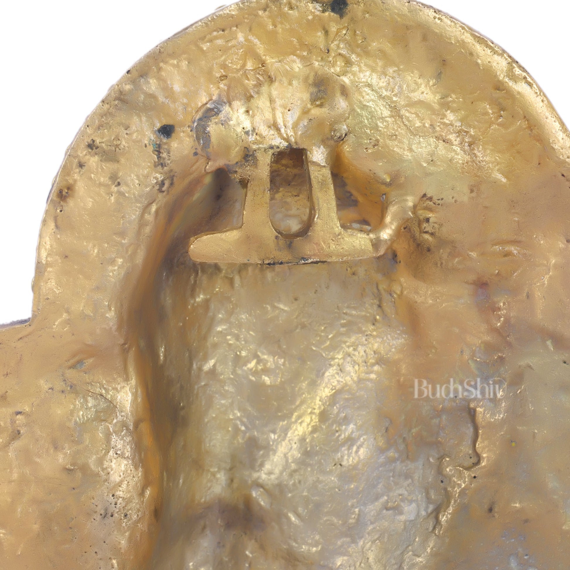 Brass Blessing Ganesha Wall Hanging Stonework 10"