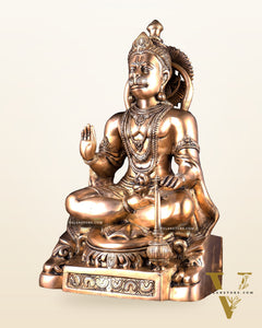 Brass Blessing Hanuman Statue – 17.5 Inch matte finish