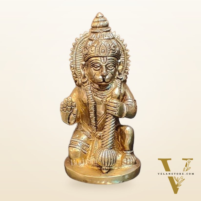 Brass blessing lord Hanuman idol 5"