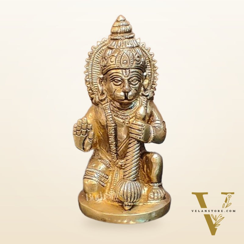 Brass blessing lord Hanuman idol 5"