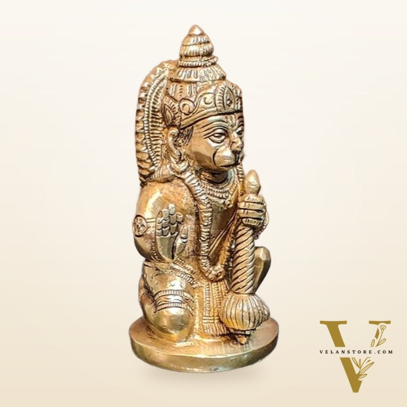 Brass blessing lord Hanuman idol 5"