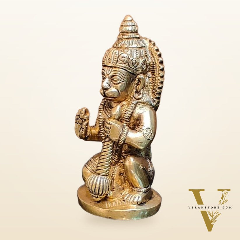 Brass blessing lord Hanuman idol 5"