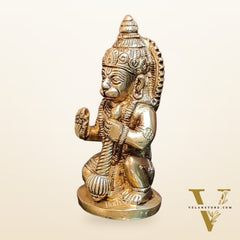 Brass blessing lord Hanuman idol 5"