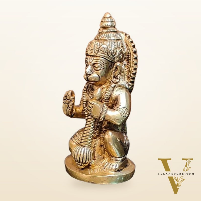 Brass blessing lord Hanuman idol 5"