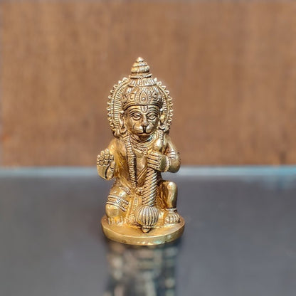 Brass blessing lord Hanuman idol 5"