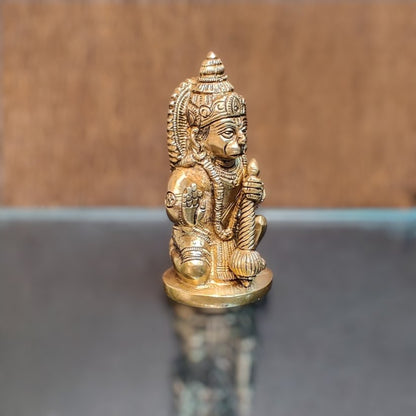 Brass blessing lord Hanuman idol 5"