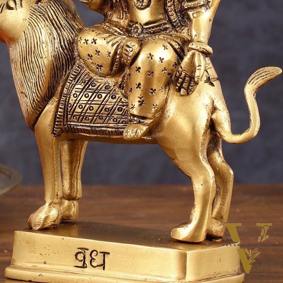 Brass Buddh Graha Somaya Idol for Pooja & Vastu - 6 Inch Height