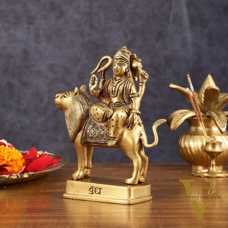 Brass Buddh Graha Somaya Idol for Pooja & Vastu - 6 Inch Height