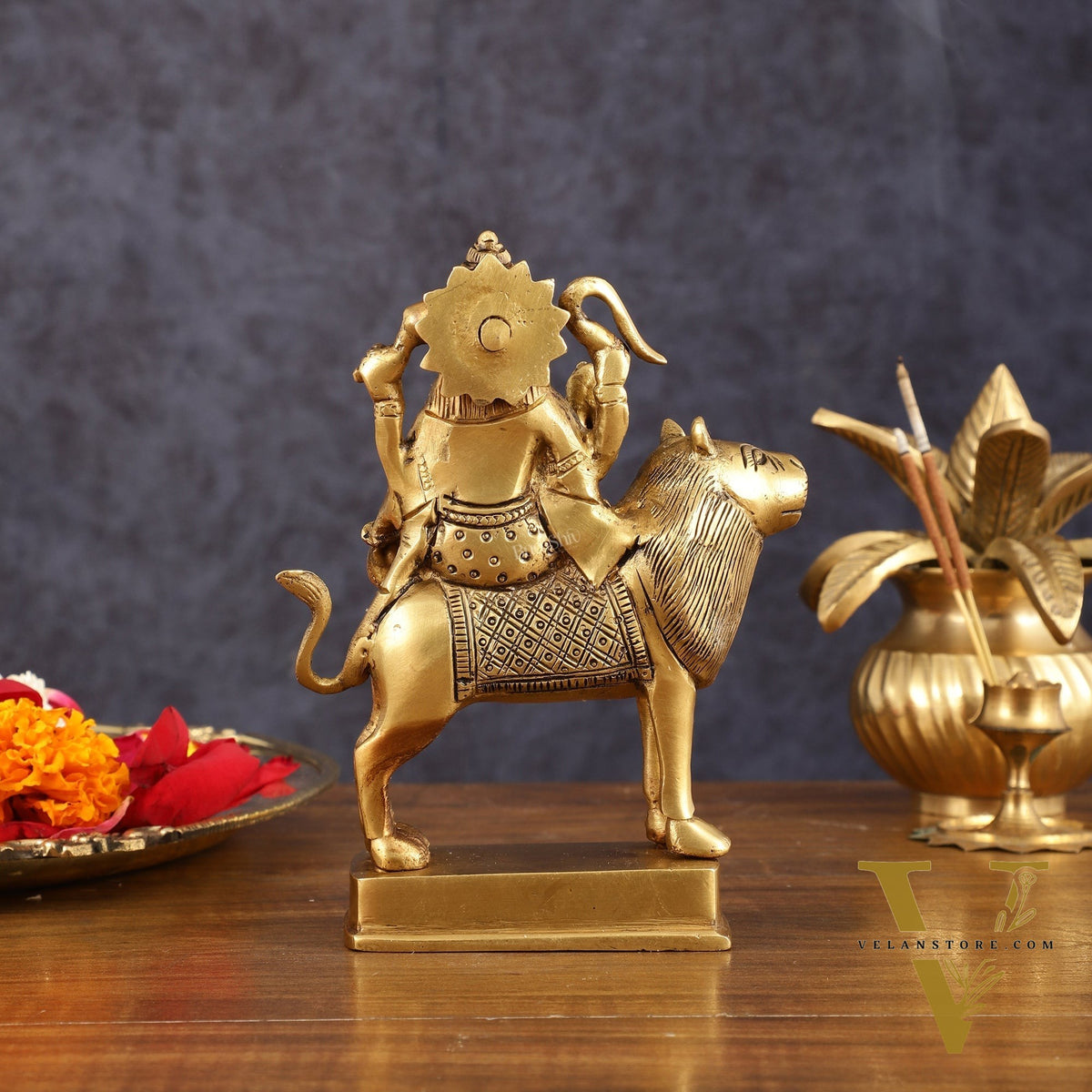 Brass Buddh Graha Somaya Idol for Pooja & Vastu - 6 Inch Height