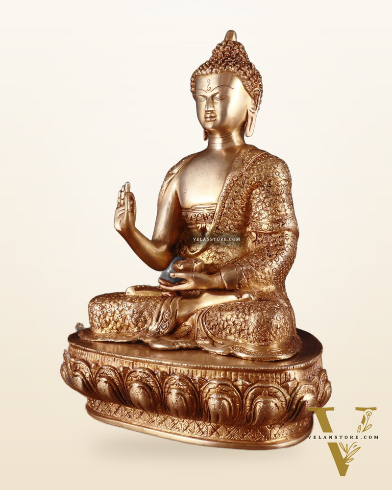 Brass Buddha aashirwad Statue 16 inch