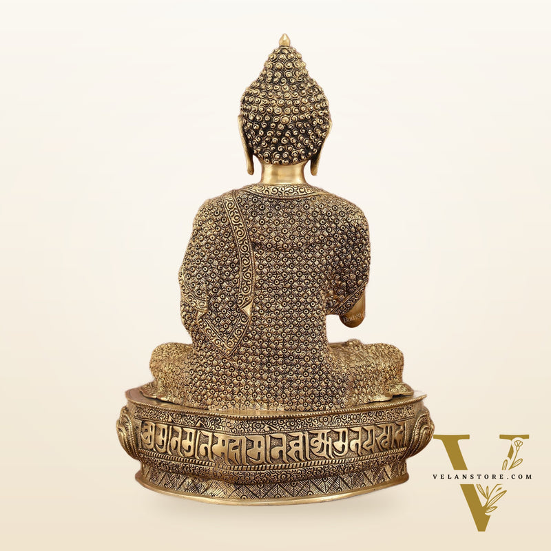 Brass Buddha Blessing Statue 16 inch