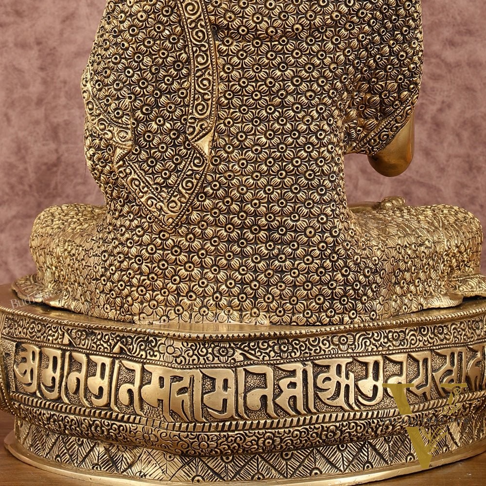 Brass Buddha Blessing Statue 16 inch