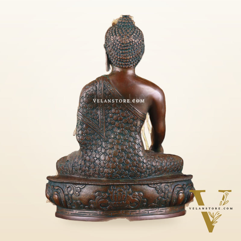 Brass Buddha Blessing Statue & Superfine Kalpavriksha Tree – 29"