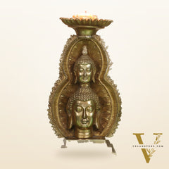 Brass Buddha Candle Stand 12"