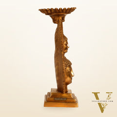 Brass Buddha Candle Stand 12"