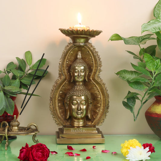 Brass Buddha Candle Stand 12"