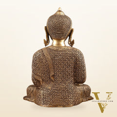 Brass Buddha Idol - 15" burnt brass finish